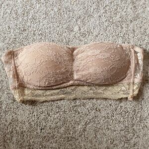 Strapless Lace Bandeau Bra - Nude